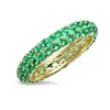 Custom cz jewelry 14k gold emerald stone full eternity ring