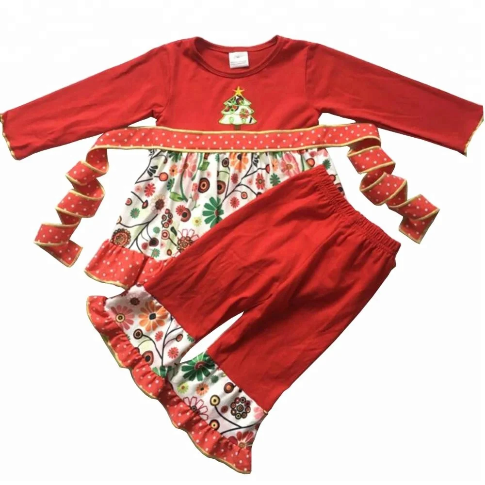 

Wholesale kids boutique christmas long sleeve baby clothes sets girl clothing baby clothes set, Colorful