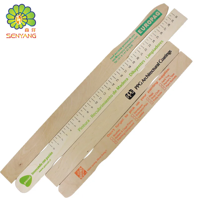 

Natural Wood Stir Sticks paint mixing paddle stick with logo