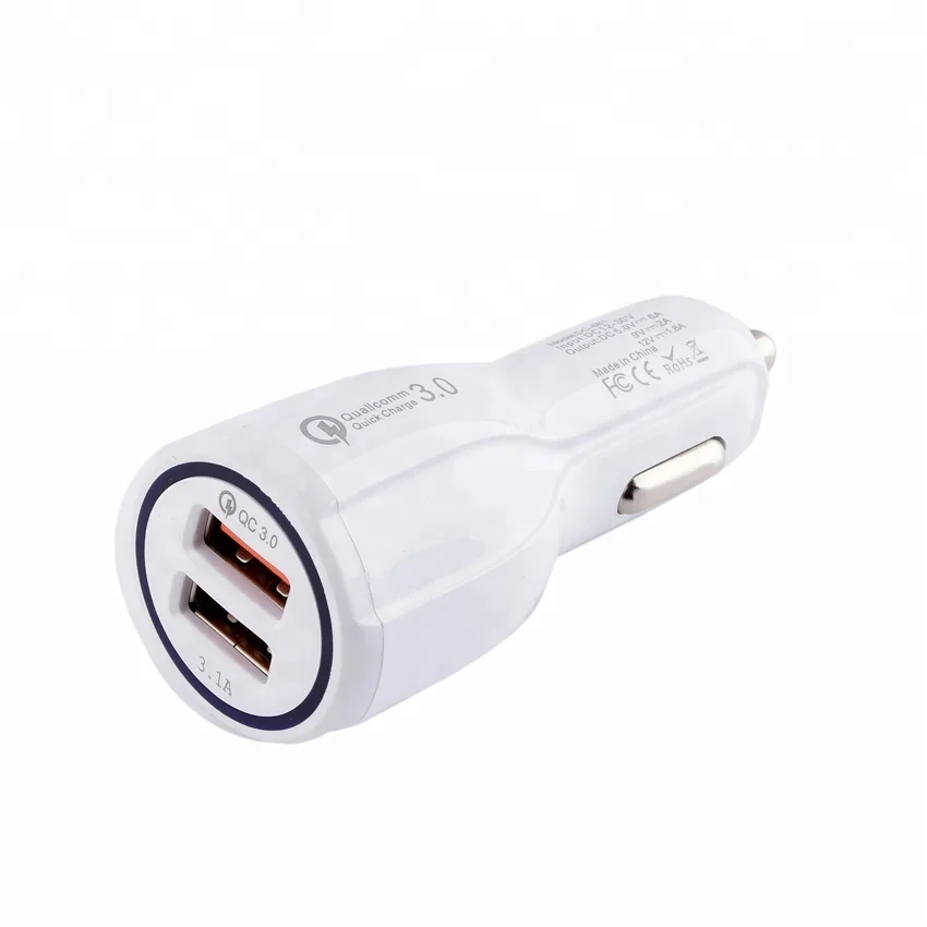 

2018 factory cheap price Support Quick Charger Qc 3.0 Dual Usb Car Charger, Black white