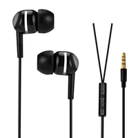 

Wired in ear metal headphone volume control earbuds earphones silicone tips earbuds