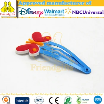 Custom Hair Clip Design Soft Pvc Hair Clip Decorative Pvc Hair Pins