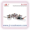 Rolled edge gold handle stainless steel cookware set/ kitchenware products