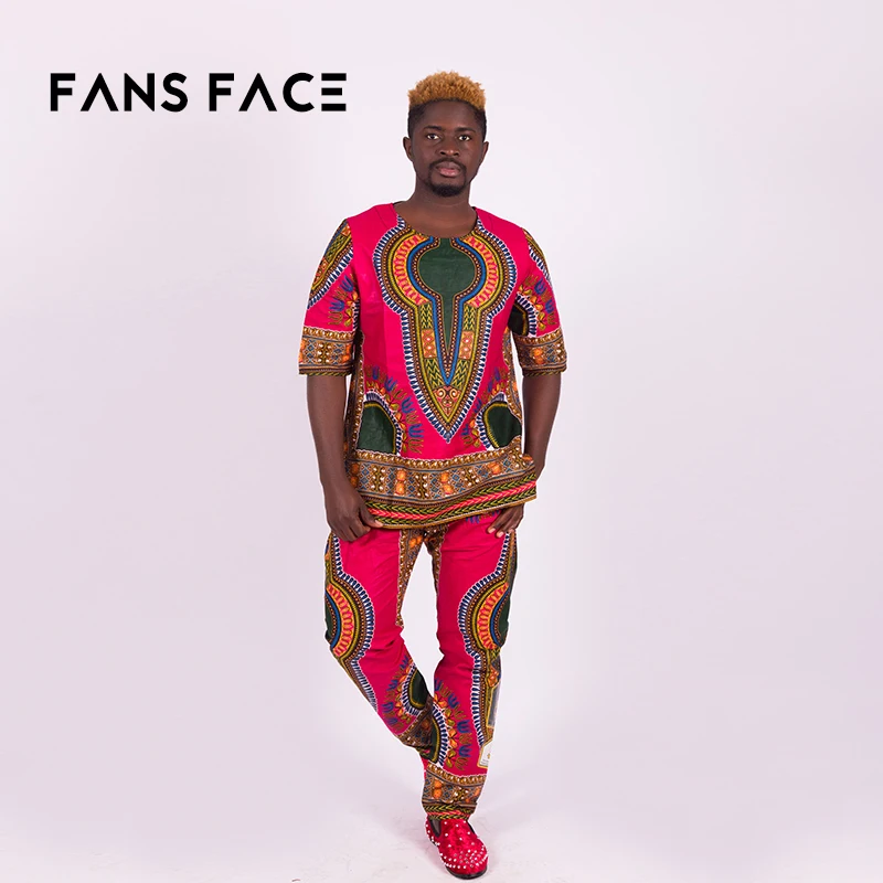 

Wholesale, Colorful custom african dashiki shirt men clothing sets