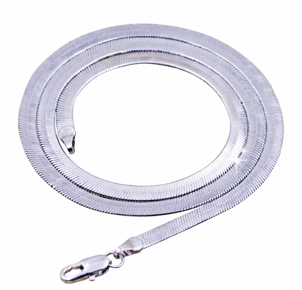 

2016 New Silver Chain Design For Men Flat Snake Bone Chain Necklace, As picture
