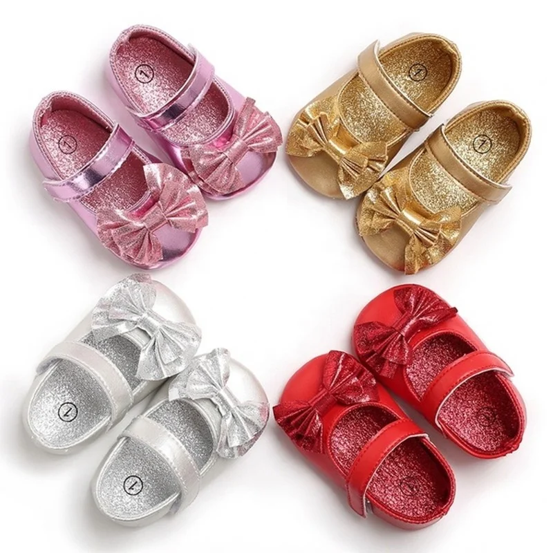 

Beautiful Shoes Baby Girl Casual Shoes Fashion Cute Bow Tie Summer PU Breathable Light Weight Soft Sole Princess Shoes