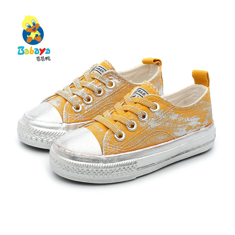 

A8103 HUANQIU 2019 Wholesale China Famous Brand Kids Boys Canvas Shoes Children Girls, White black red yellow