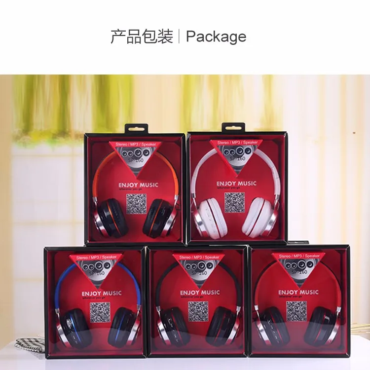 Professional SP 160 Super Bass Fashion 4 speakers  wireless headphones