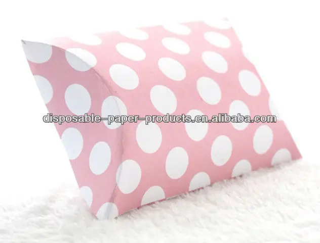 Pink Polka Dot Pillow Boxes Spots Dots Wedding Pillow Gift Boxes