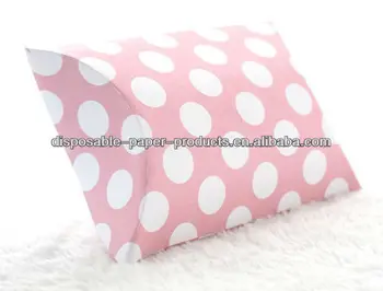Pink Polka Dot Pillow Boxes Spots Dots Wedding Pillow Gift Boxes