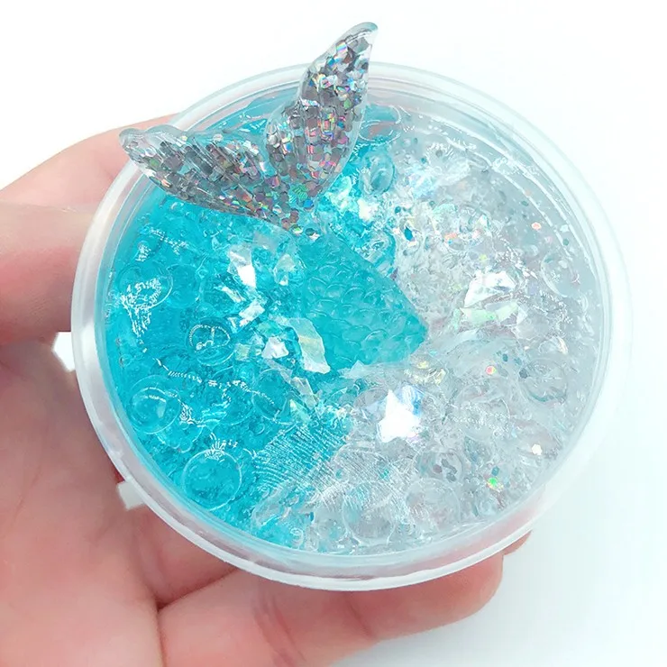 120ml Soft Rainbow Clear Slime Mud Fluffy Colorful Crystal Slime Dream ...