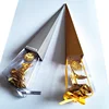 ZPT3-166 Hot sale triangle shape custom size small paper shopping bag gold foil paper bag flower packaging