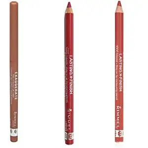 Rimmel London Lip Liner Innocent, Indian Pink and Wild Clover with Dimple B...