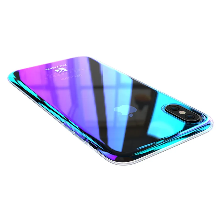 

Free Shipping Back Cover for iPhone X/XR/XS Max 6/7/8 Plus FLOVEME Hard PC Blue Light Cell Phone Case
