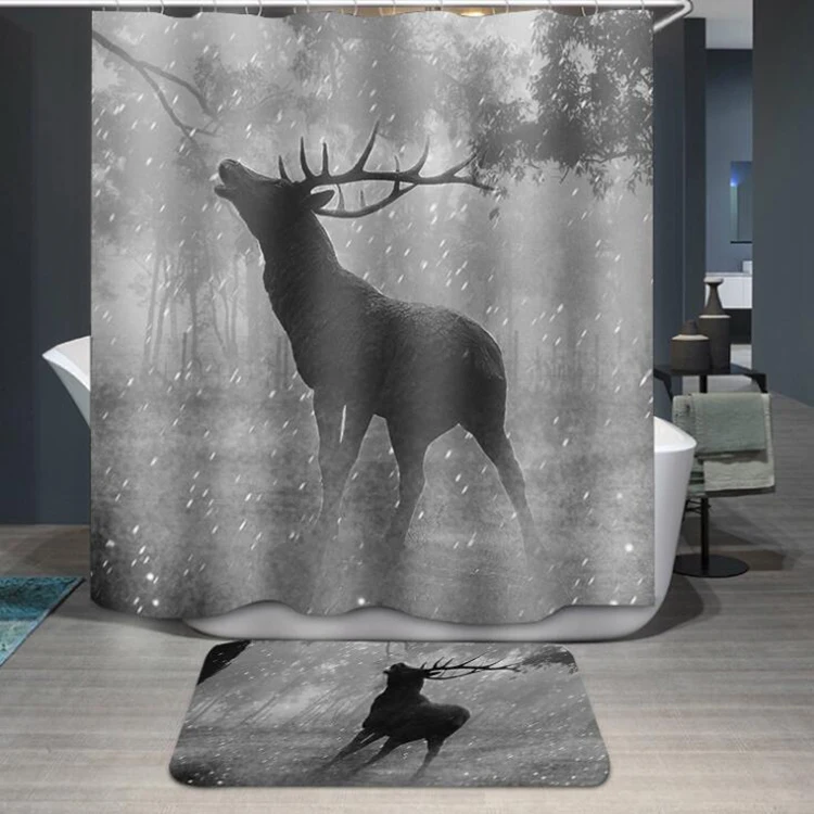 

Grey bathroom shower curtain sets for kids