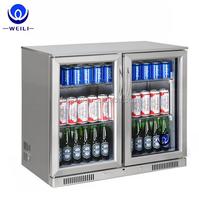 228l Double Door Commercial Back Bar Refrigerator Beer Cooler Energy