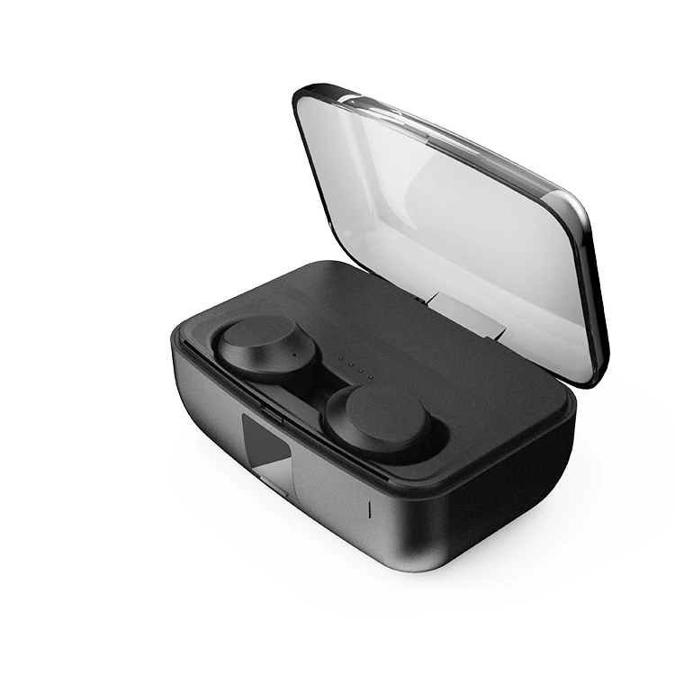 

efbma hot sale invisible Wireless Black Headphones In-ear Mini earphone with mic Charging Case 3000MAh