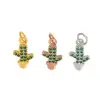 New Arrived Tiny Micro Pave CZ Pendant 14k Gold Filled Cactus Pendant For Necklace