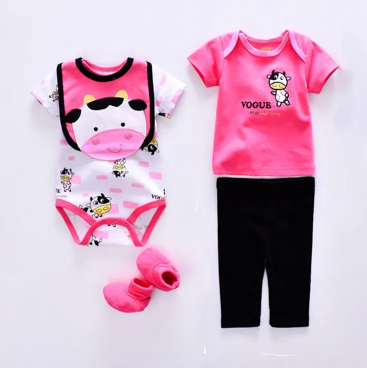 

Extra Soft 5 pieces bodysuit onesie baby smocked romper set, Customized