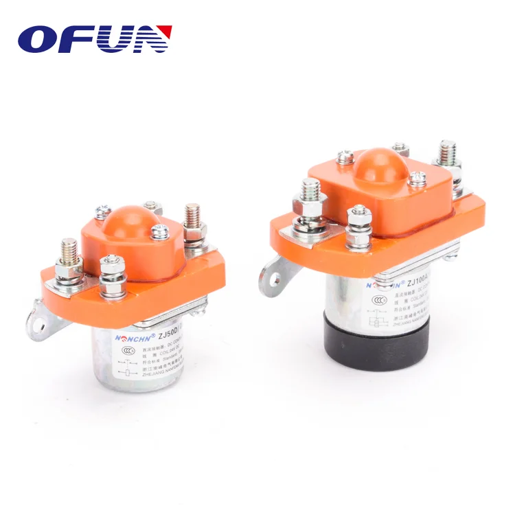 OFUN Forklift Parts Single Pole Electrical Power Dc Contactor 50A 100A