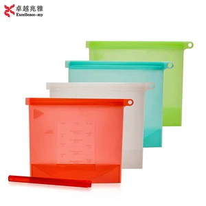Image of premium Reusable Silicone Fresh Sealing Vacuum Food Safe Preservation Frozen Fridge Food Storage Bag