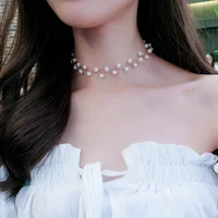 

Korean Simple Female Bride Wedding Collar Neck Jewelry Sexy Short Clavicle Chain Imitation Pearl Beads Choker