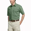 Canvas Fishing Dry Sun washed button Solid Traditional Fit Short Sleeve Shirt