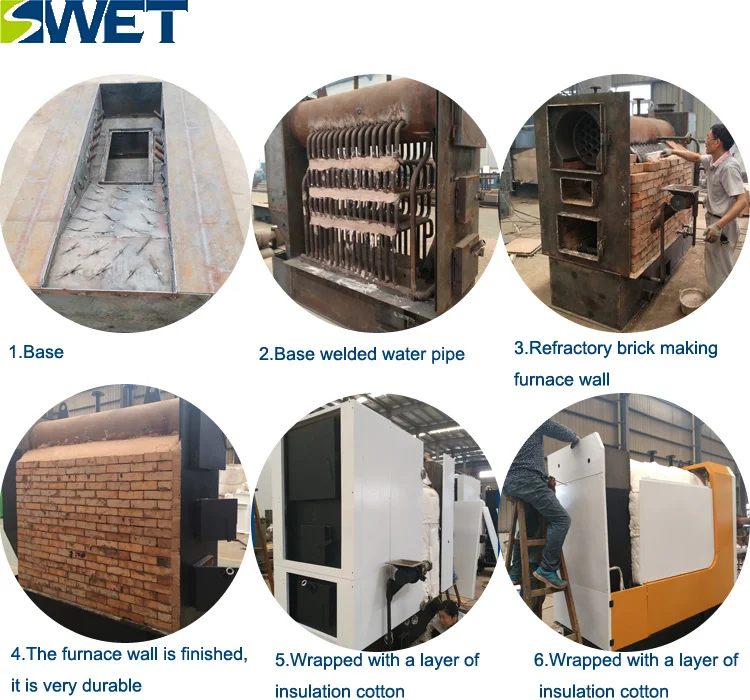Pequeña caldera de vapor encendida de madera completamente automática para la industria textil