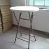 80cm convenient plastic high bar white round folding deck outdoor dinning table
