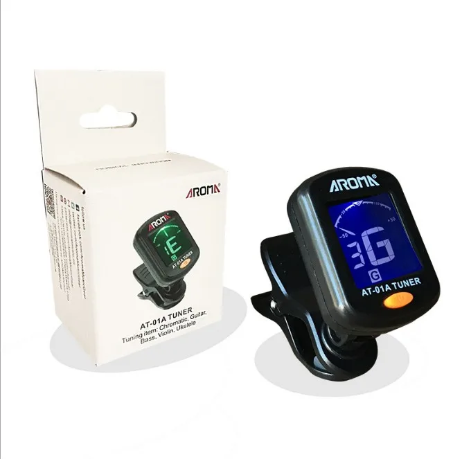 

Aroma AT-01A guitar clip on tuner digital music tuner, Black