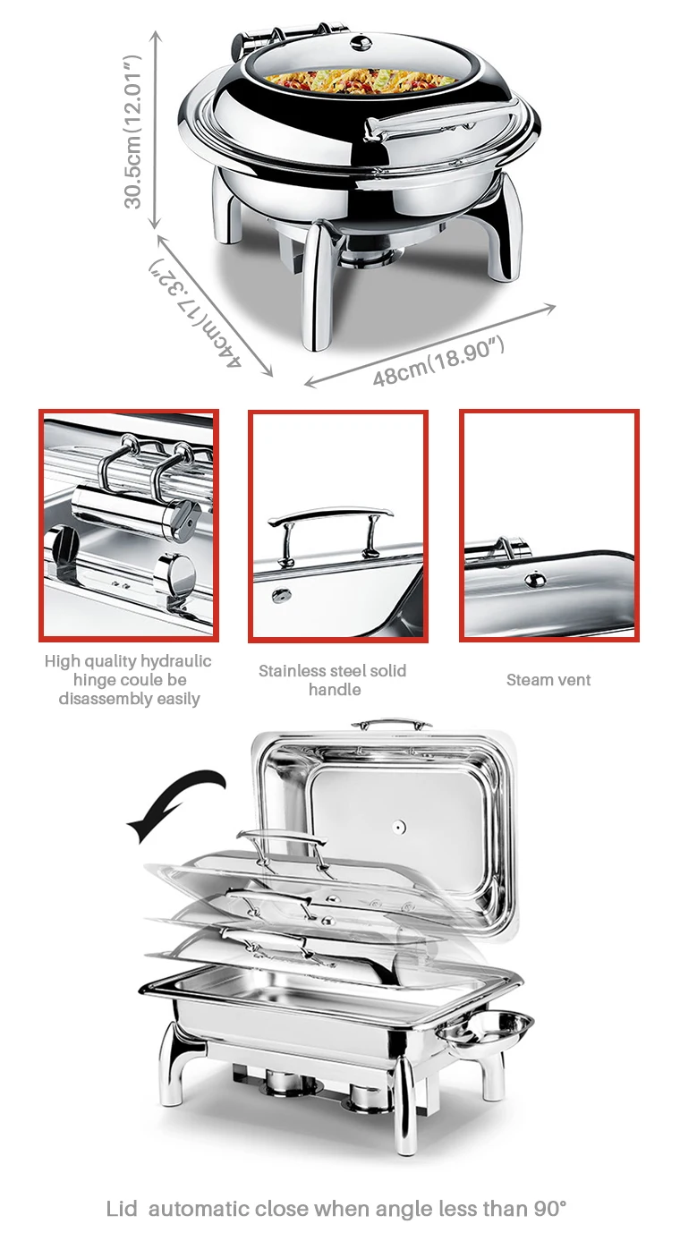 Golden Luxury Buffet Station Chafing Dish De Lux Wholesale Golden Color Chafing Dishes Buffet