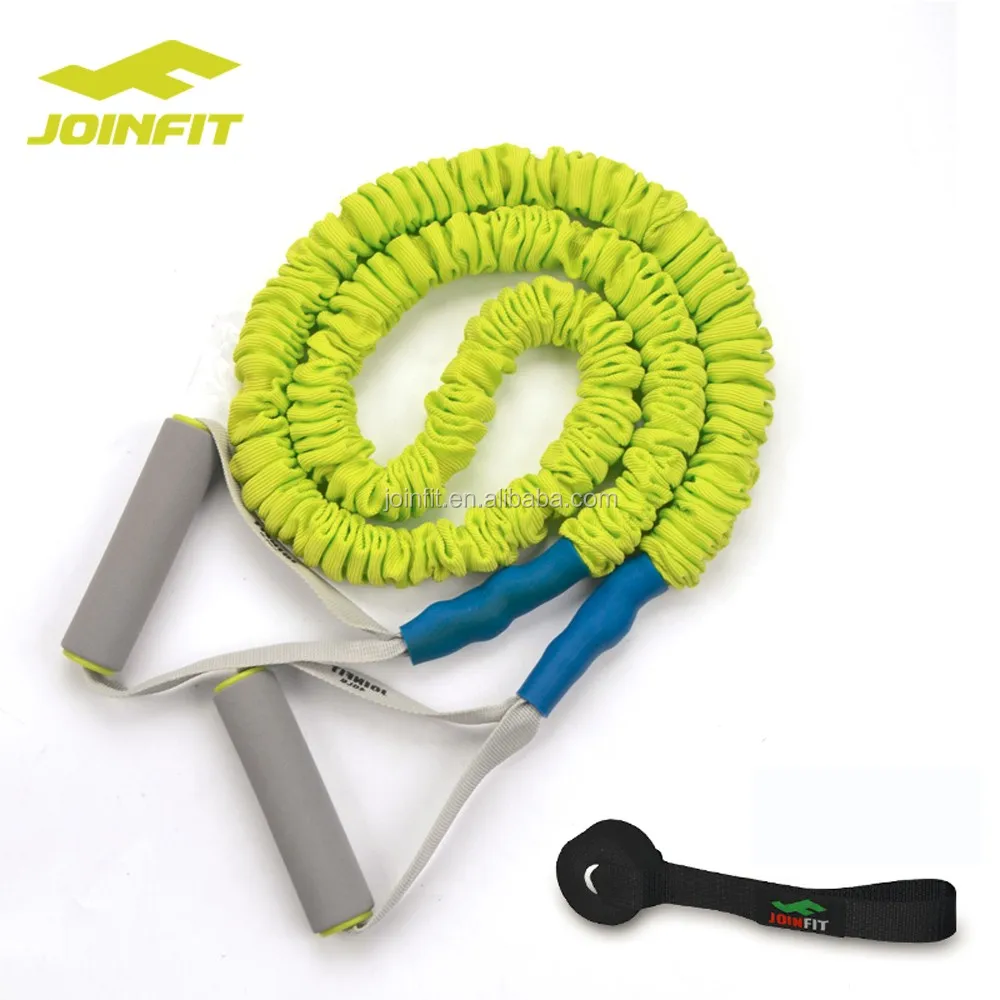 Fabric Covered Resistance Band Handles Fitness Exercise Workout Tubes