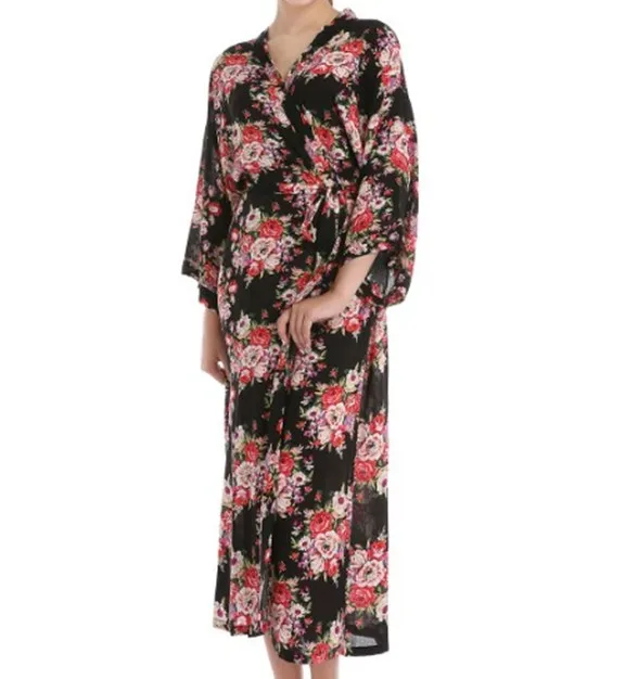 

Women Printed Bathrobe Bride Long Floral Kimono Robes Gift Wedding Bridesmaids Dress