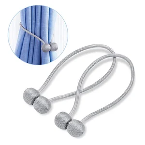 Image of Home Furniture Decorative Magnetic Tassel Curtain Accessories Tieback Hooks Rope