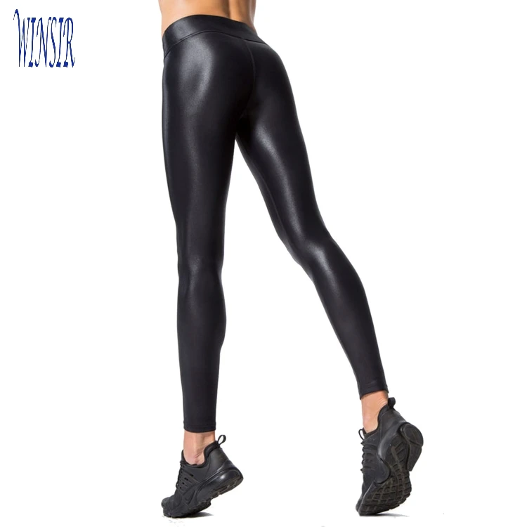 

Wholesale sexy shiny skin tight black faux leather yoga leggings for women high waisted Ladies pants fashion stretch PU tights, Black,white,red,purple,pink,navy,blue,brown,nude,khaki,orange,yellow