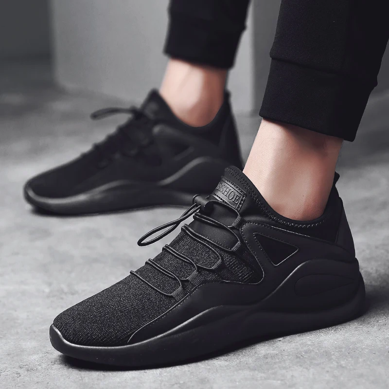 2019 New Design Men Fashion Sneaker Knit Upper Breathable Running Shoe ...