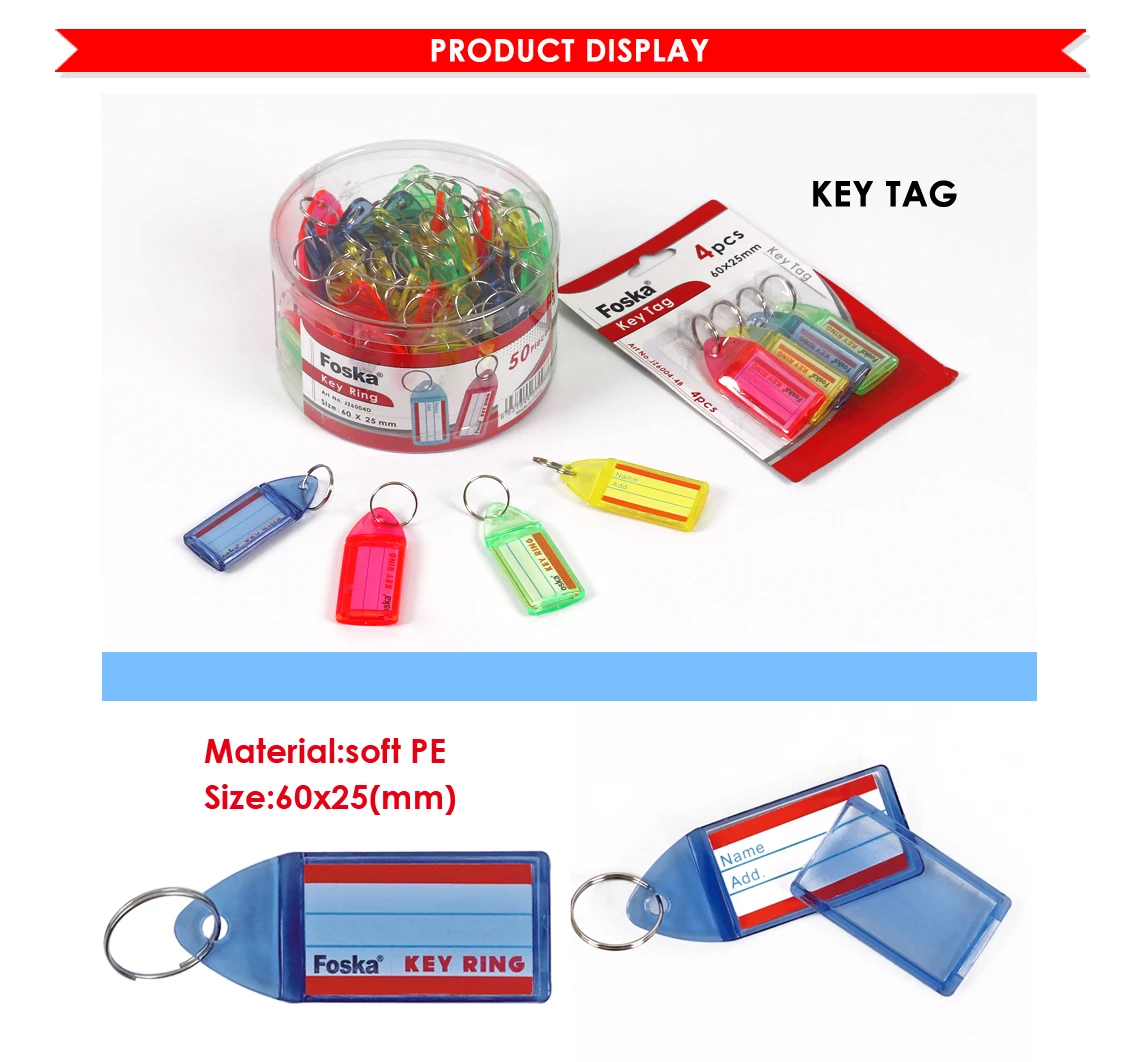 Foska Hot Sale Plastic Soft Key Chain/key Tag/key Ring Buy Key Tag