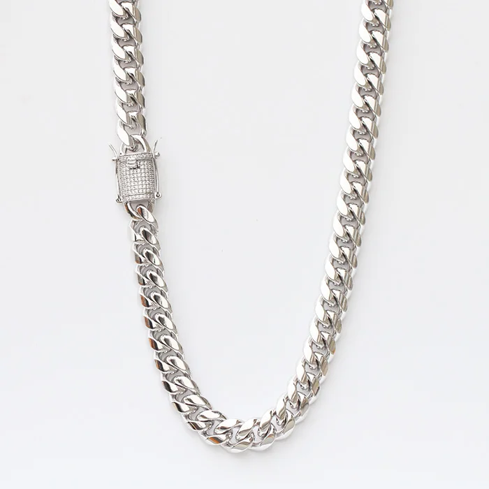 

Missjewelry Hip Hop 925 Sterling Silver Cuban Link Chain, 18k gold, rhodium, rose gold or black