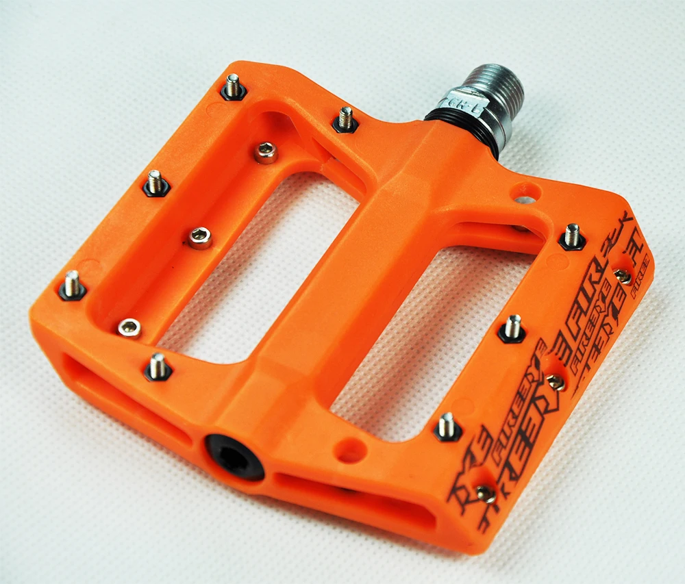 

NEW 2019 Bicycle Factory Customization oem logo SYUN-LP C573 NEW sealed bearing platform mtb fixed gear nylon plastic bike pedal, Black;red;orange;blue