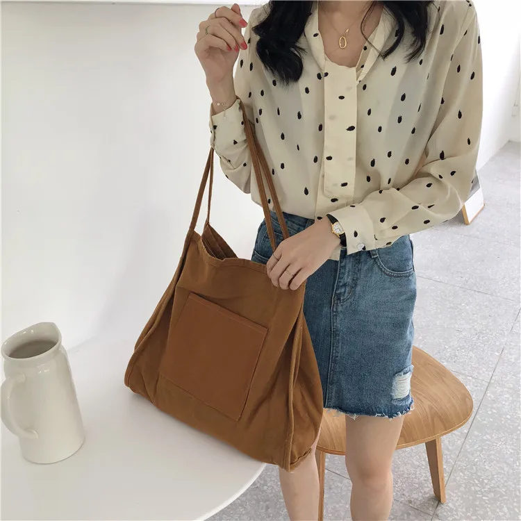 

eco friendly womens hand shoulder promotional bag canvas shopping bag, 4 colors