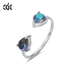 embellished with crystals from Swarovski Silver Rings Green Stone S925 Silver Rings For Women