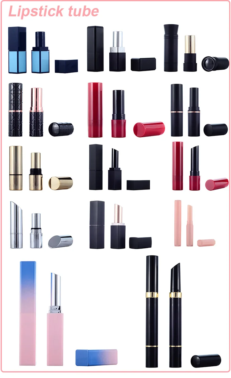 custom your logo custom lipstick packaging container,square good design plastic liquid lipstick tube