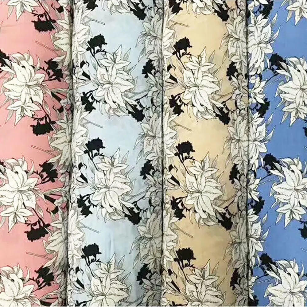 
The high-quality 100% spun rayon printed fabric 
