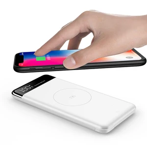 10000mAh Wireless Power Bank Built USB Cables