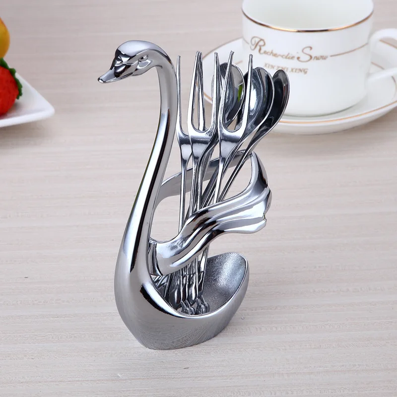 

Creative Stainless Steel Swan Cutlery Set Multi-function Knife And Fork Placement Promotional Gift Spoon