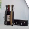 custom wine bottle case leather champagne presenter