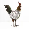 garden decoration statues colorful wire iron decorative rooster