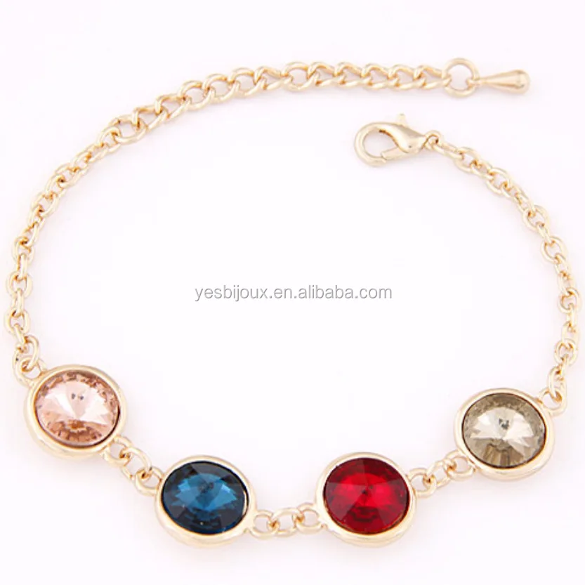 

austria crystal gold metal bracelet gold filled link bracelet jewelry