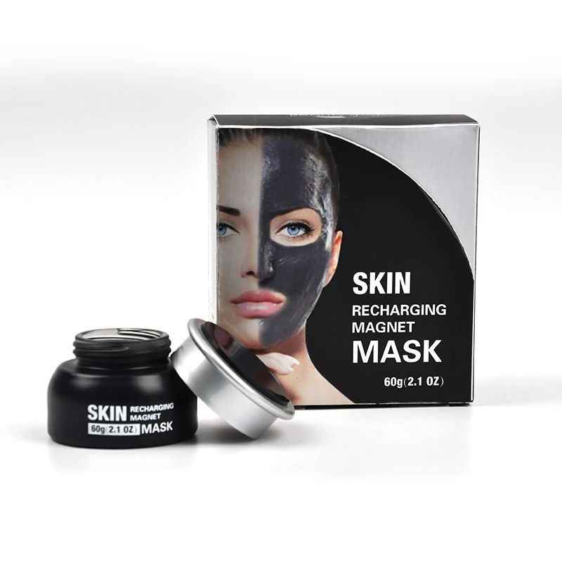

Anti aging mask black magnet magnetic charcoal mask deep cleansing firming black clay mask, Gray