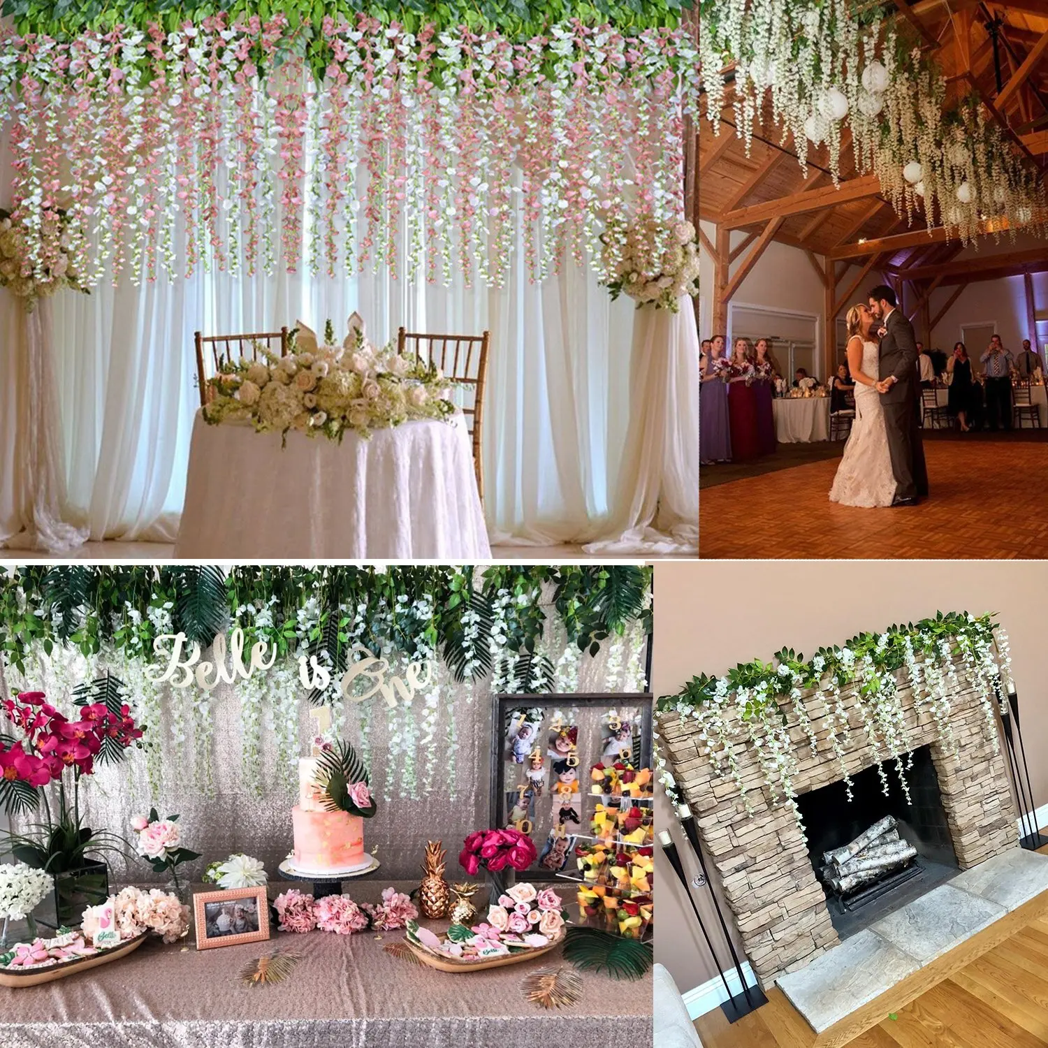Top Quality Artificial Wisteria Vine Hanging Flower For Wedding Stage ...